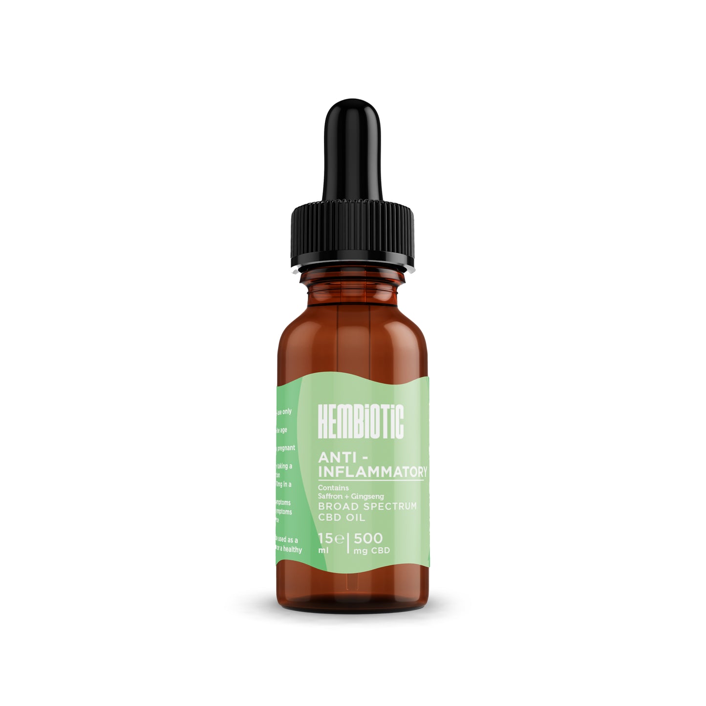 Hembiotic 500mg CBD Broad-Spectrum Vegan Oil - 15ml - Anti-Inflammatory