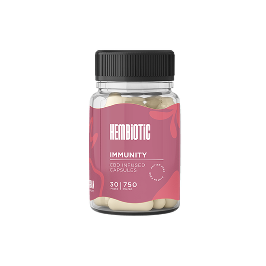 Hembiotic 750mg CBD Vegan Capsules - 30 Caps - Immunity