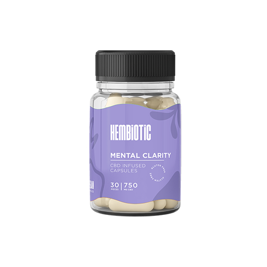 Hembiotic 750mg CBD Vegan Capsules - 30 Caps - Mental Clarity