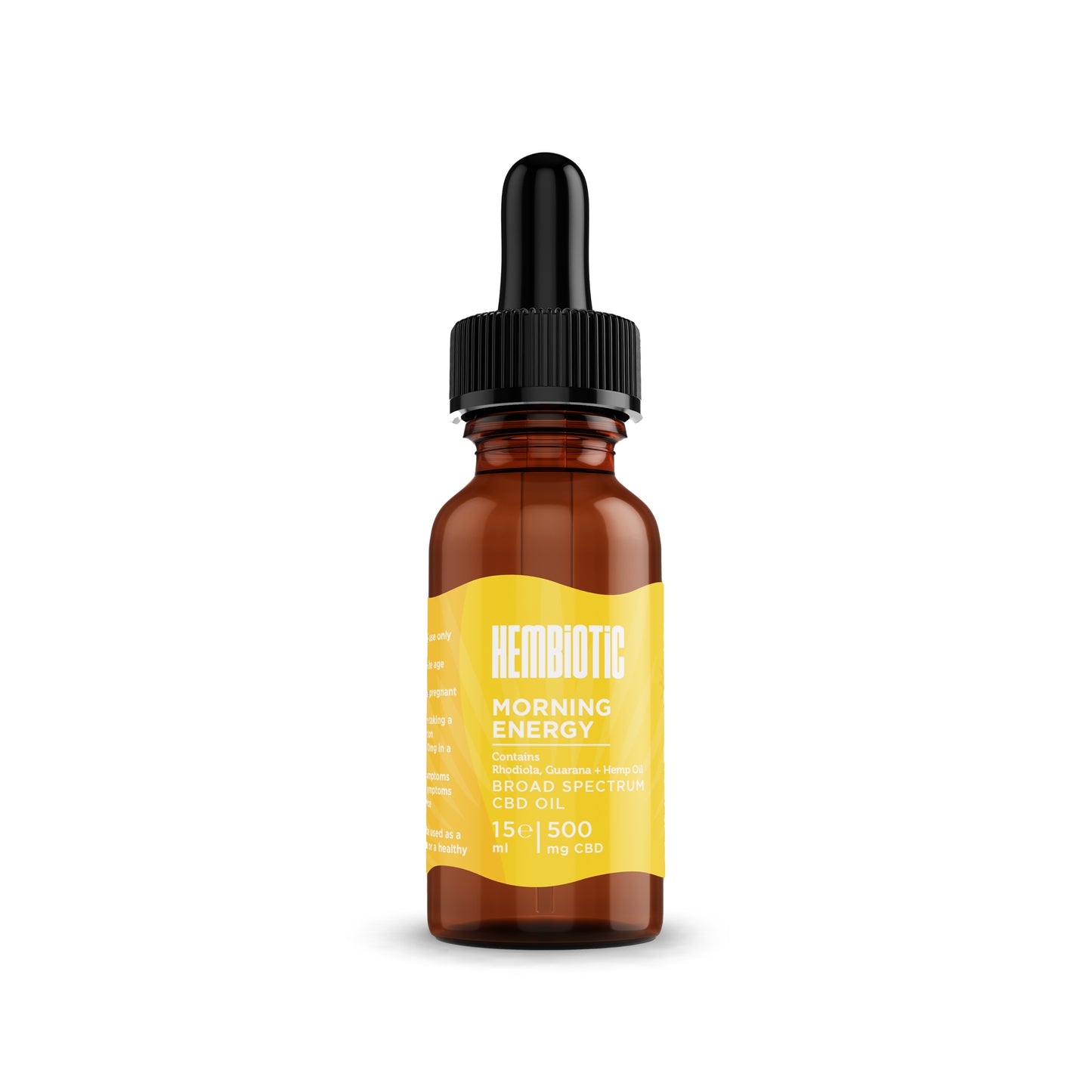 Hembiotic 500mg CBD Broad-Spectrum Vegan Oil - 15ml - Morning Energy