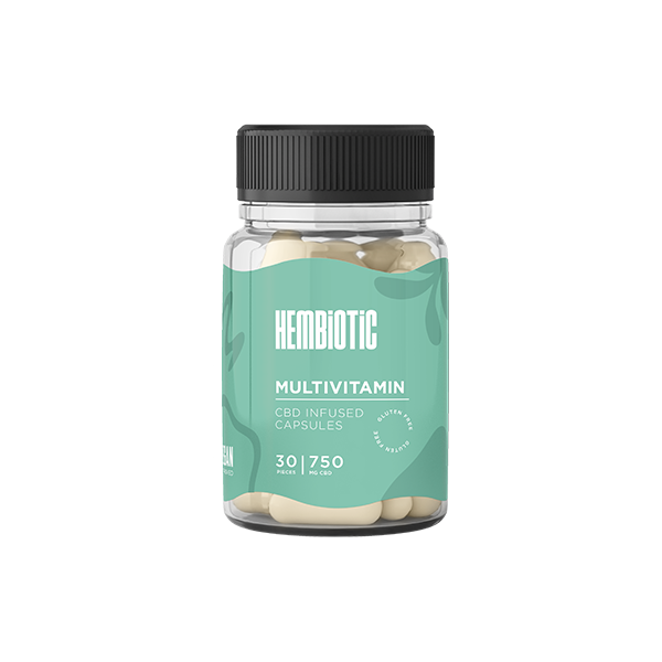 Hembiotic 750mg CBD Vegan Capsules - 30 Caps - Multivitamin