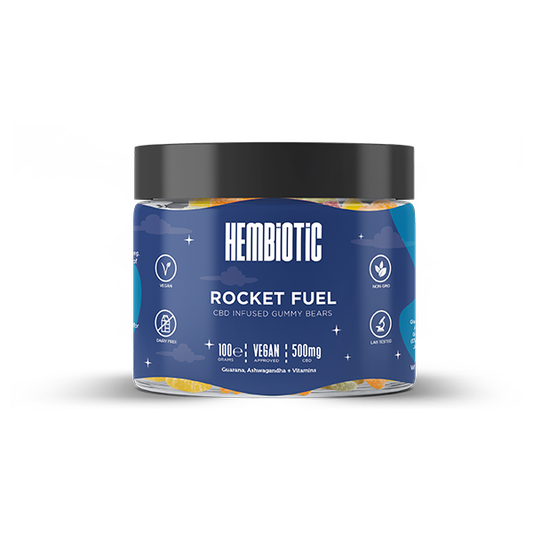 Hembiotic 500mg CBD Vegan Gummy Bears - 100g - Rocket Fuel