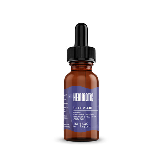 Hembiotic 500mg CBD Broad-Spectrum Vegan Oil - 15ml - Sleep Aid