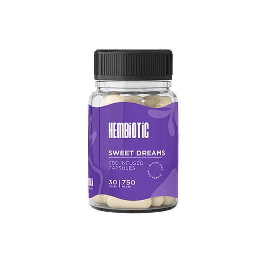 Hembiotic 750mg CBD Vegan Capsules - 30 Caps - Sweet Dreams